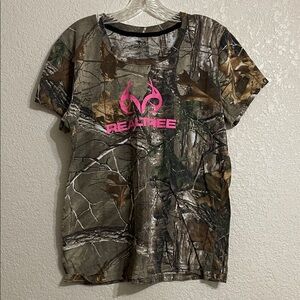Realtree Camo Tee with Vibrant Pink Logo